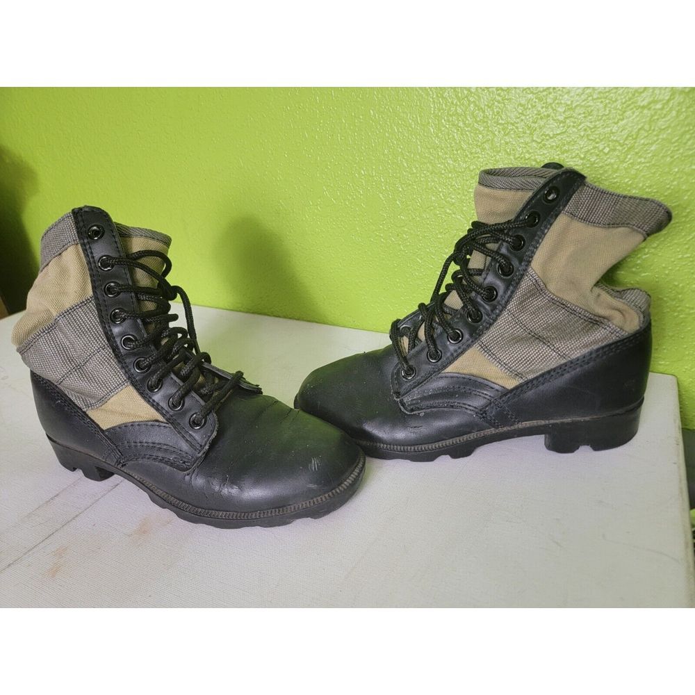 Army Jungle Military Combat Boots 3R Green Black Combat Punk Canvas Boots Laceup